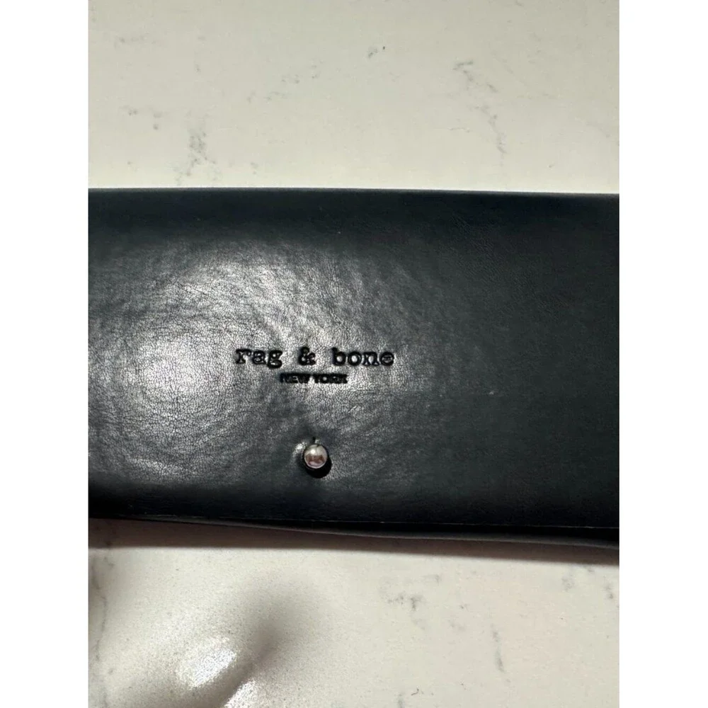Rag & Bone New York Black Eyeglass Sunglasses Case Faux Leather Minimalist